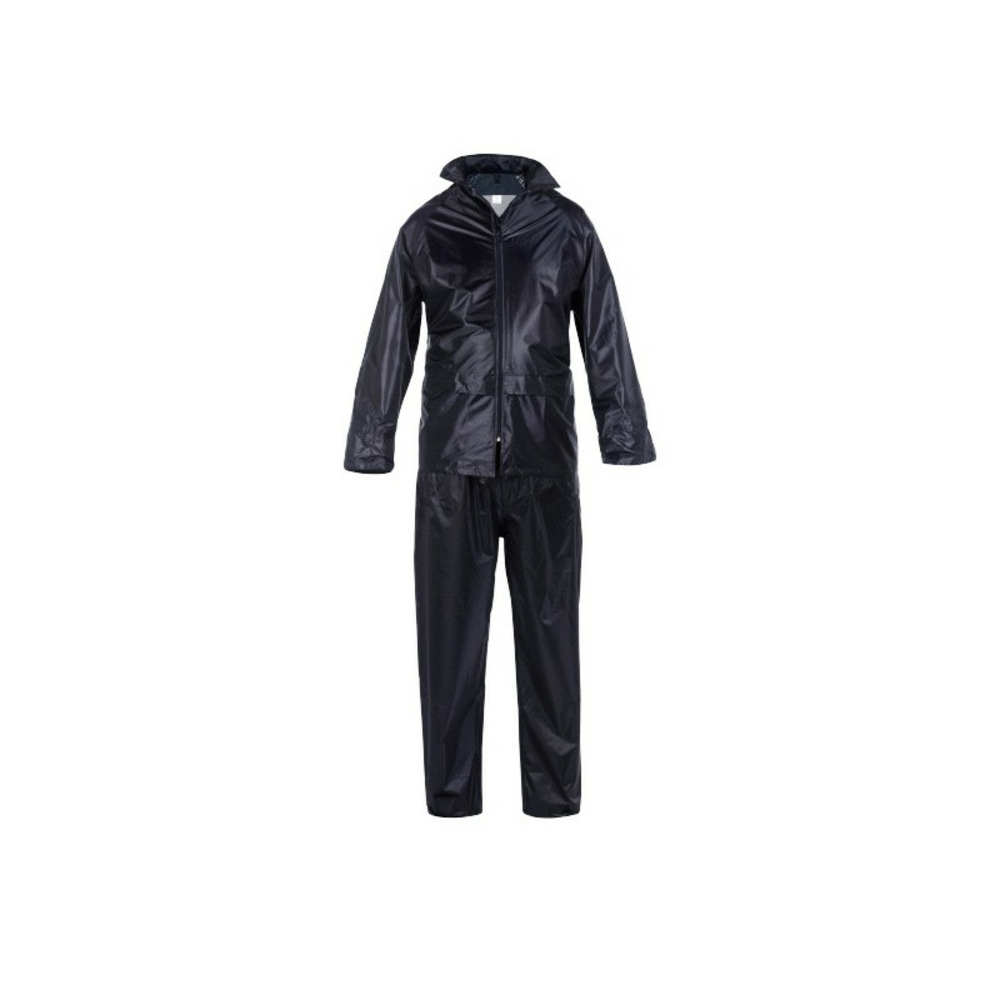 Ensemble de pluie veste et pantalon double enduction pvc bleu marine tm rndb m