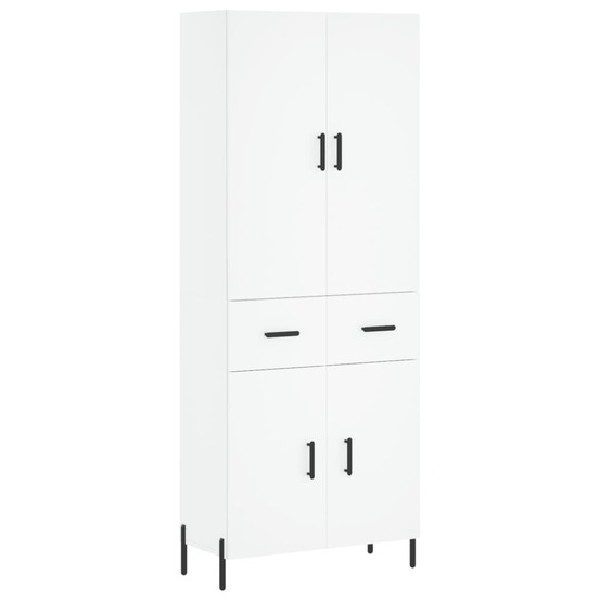 Buffet bahut commode armoire meuble de rangement organisateur cuisine salle de séjour salon haut 69,5 x 34 x 180 cm bois d'in