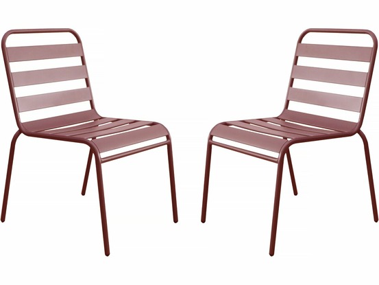 Lot de 2 chaises de jardin en métal empilables