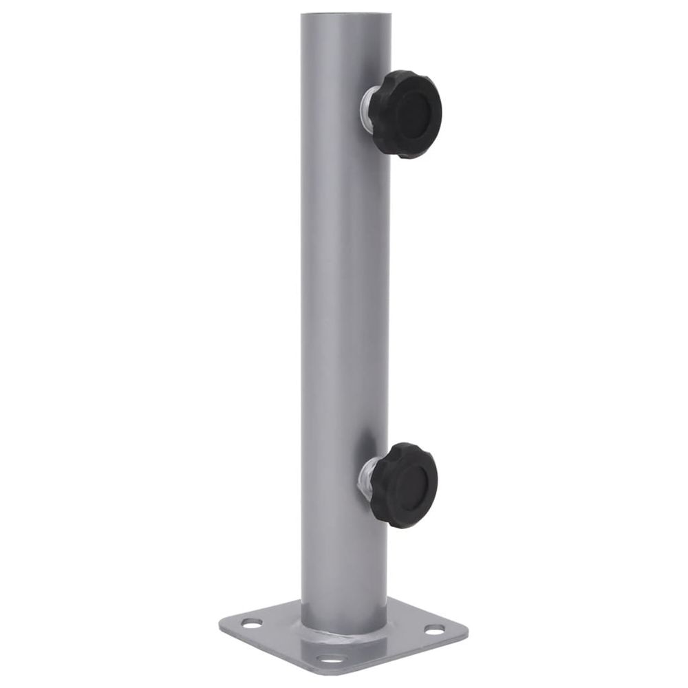 Base de parasol pour mât ø32/34/38 mm argenté acier