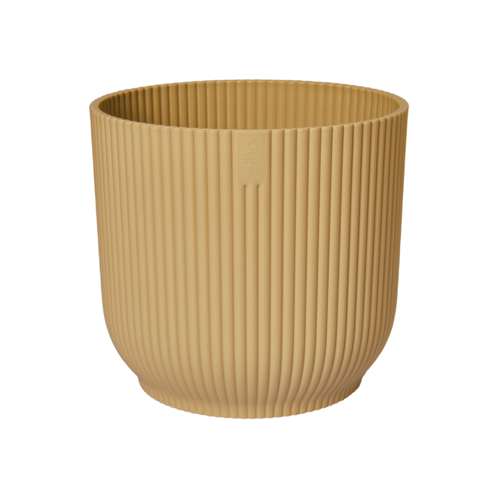 Cache-pot vibes fold rond elho - pot de 18cm - jaune beurre