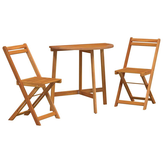 Ensemble bistrot 3 pcs marron bois d'acacia massif