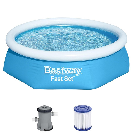 Piscine hors sol bestway fast set 2,44 x 0,61 m + filtre à cartouche