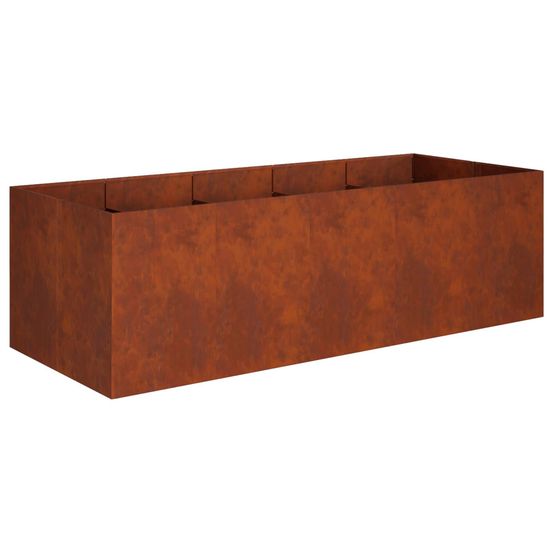 Cache-pot de jardin rouillé 200 x 80 x 60 cm acier patiné