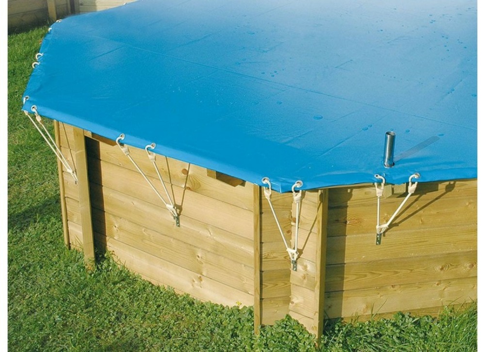 Bâche hiver pour piscine bois azura 4,90 x 3,55 m