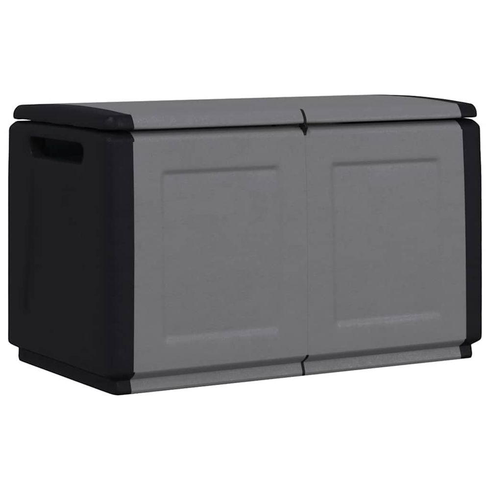 Boîte de rangement de jardin 96x53x57 cm 230 l gris foncé noir