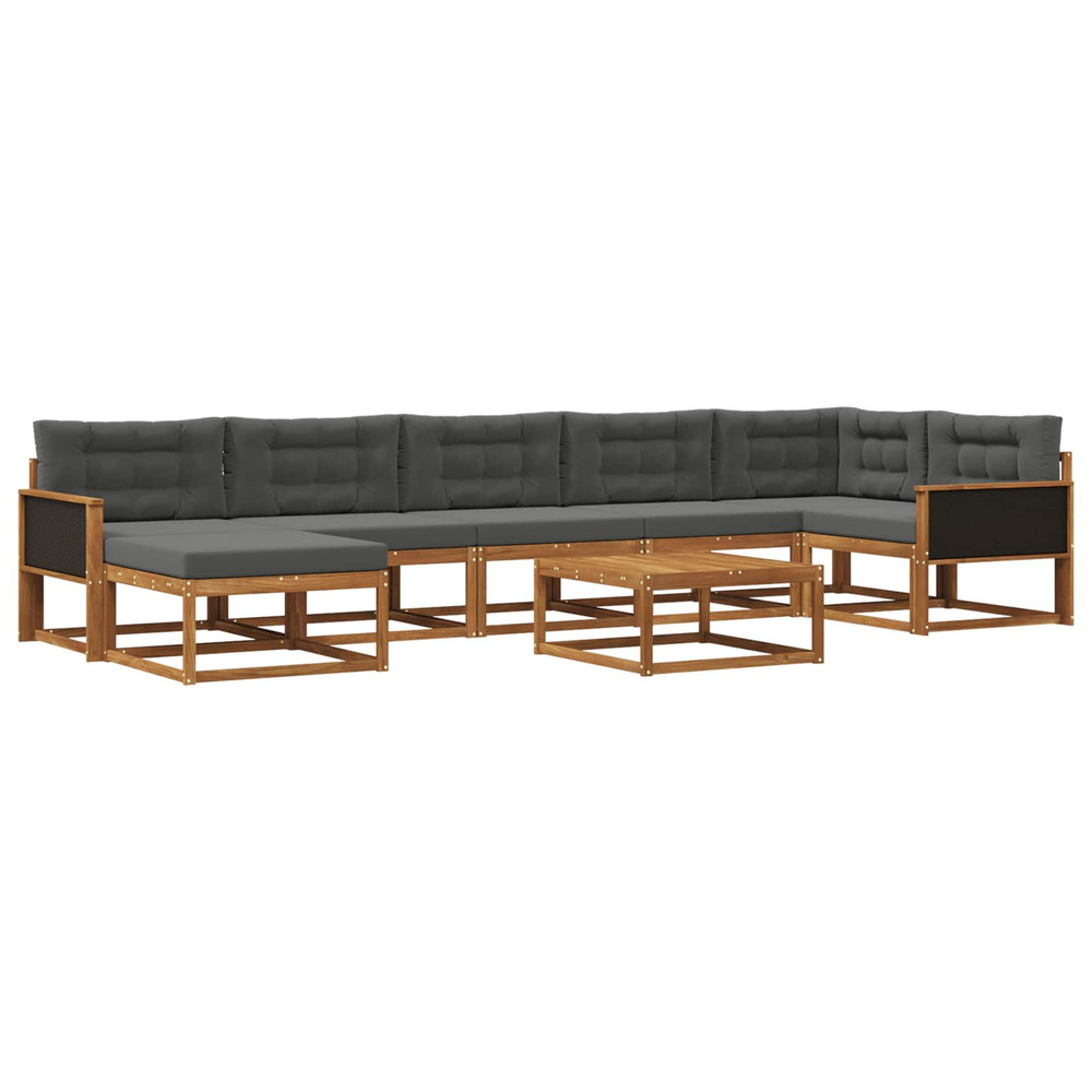 Ensemble de canapés d'extérieur 8 pcs naturel et anthracite