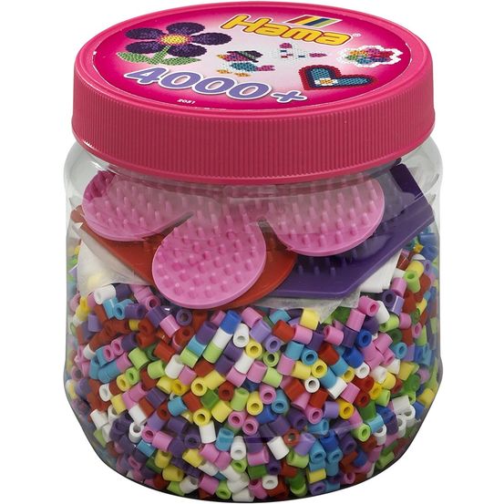 Pot rose 4000 perles plastique midi