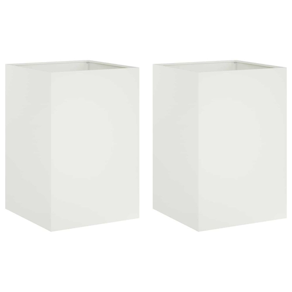 Cache-pot de jardin 2 pc blanc 40 x 40 x 75 cm