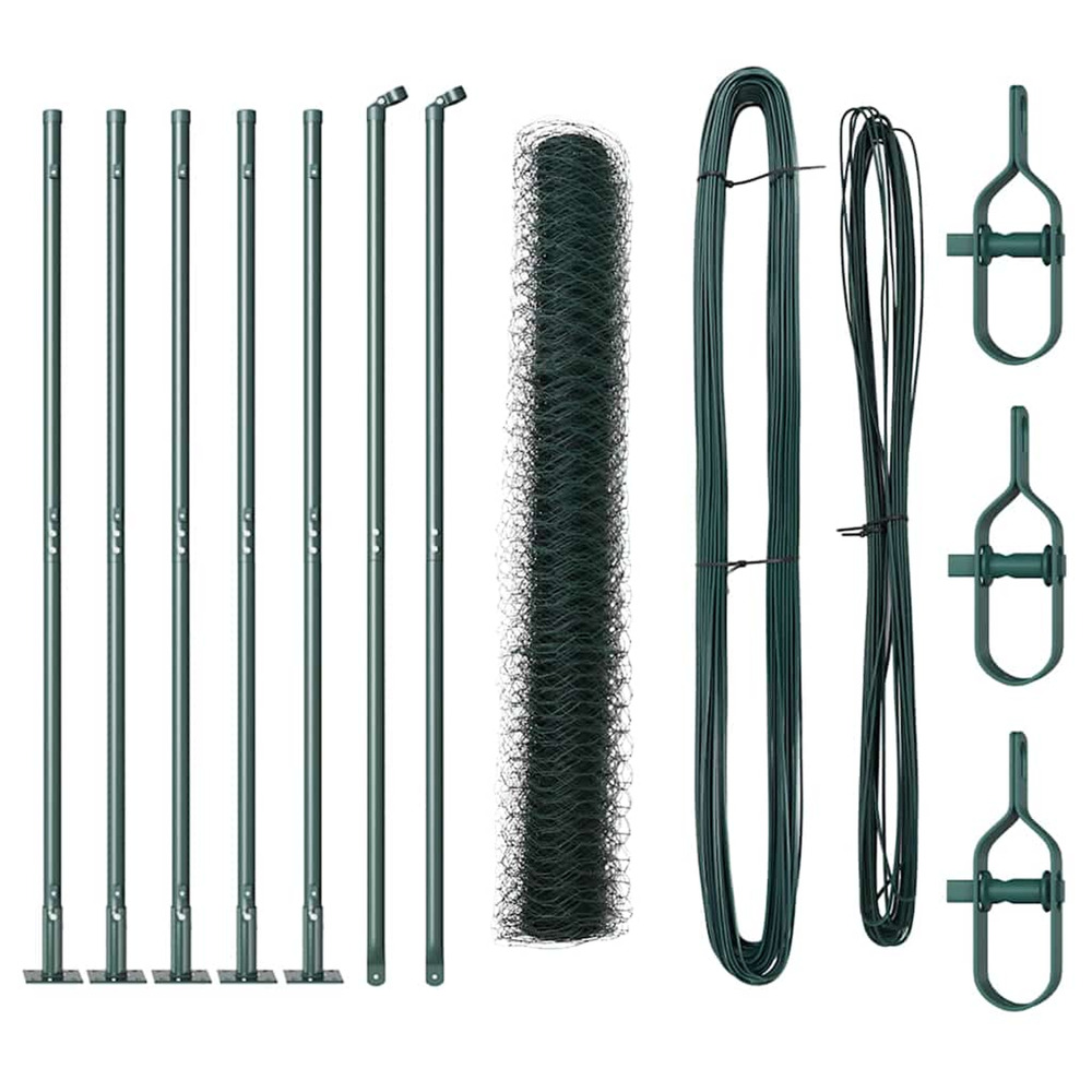 Poteau de clôture. Vert 10 x 1,2 m (maille 50 mm) acier et pvc