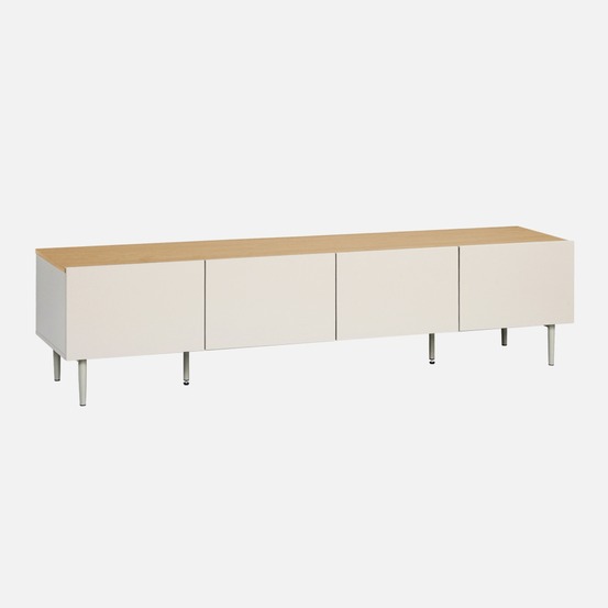 Meuble tv décor bois piétement métal 4 portes 180cm - ashton