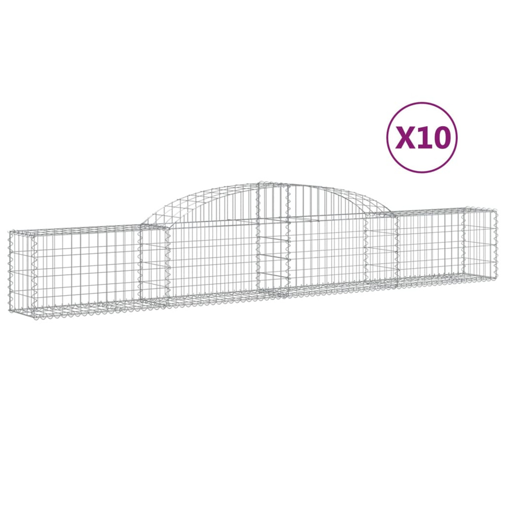 Paniers à gabions arqués 10 pcs 300x30x40/60 cm fer galvanisé
