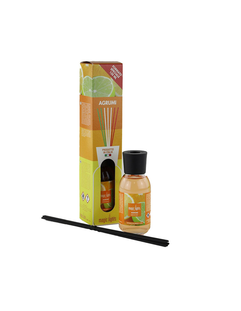 Diffuseur de parfum mikado agrumes 125ml. magic lights