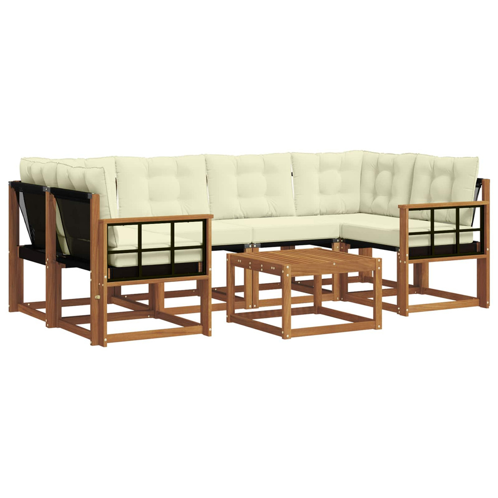 Ensemble de canapés d'extérieur 7 pcs naturel et crème