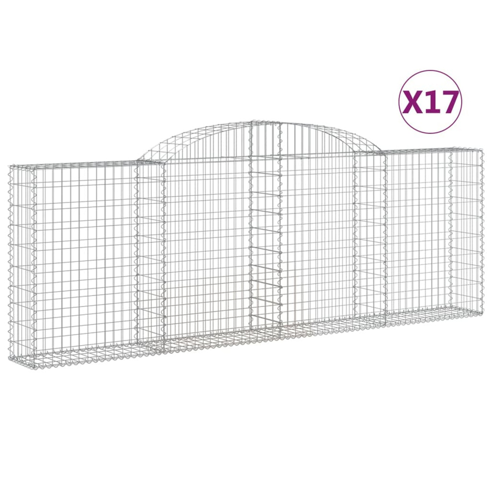 Paniers à gabions arqués 10 pcs 300x30x100/120 cm fer galvanisé