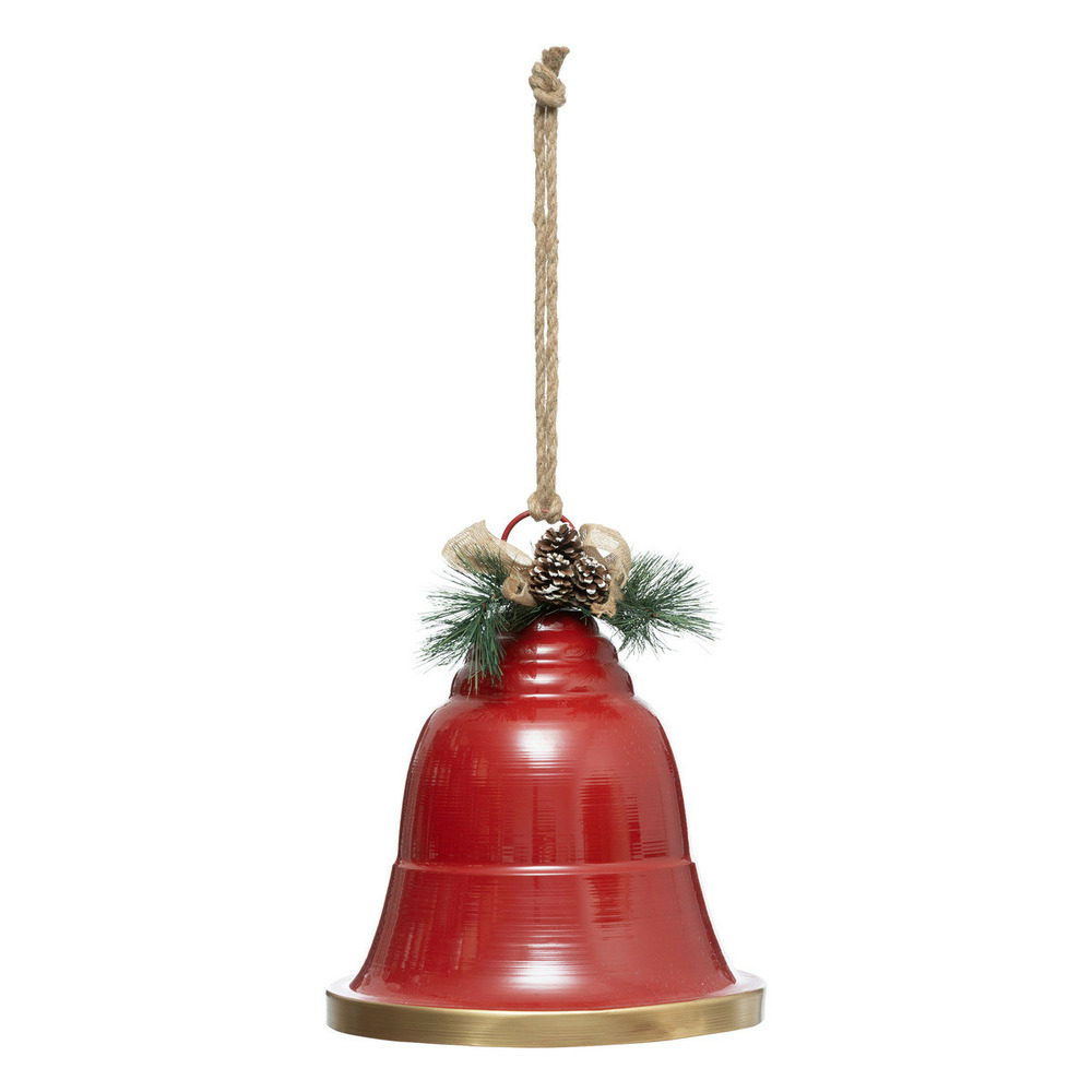 Déco de noël cloche en métal rouge h 66 cm