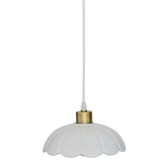 Suspension bruna grès blanc d23cm