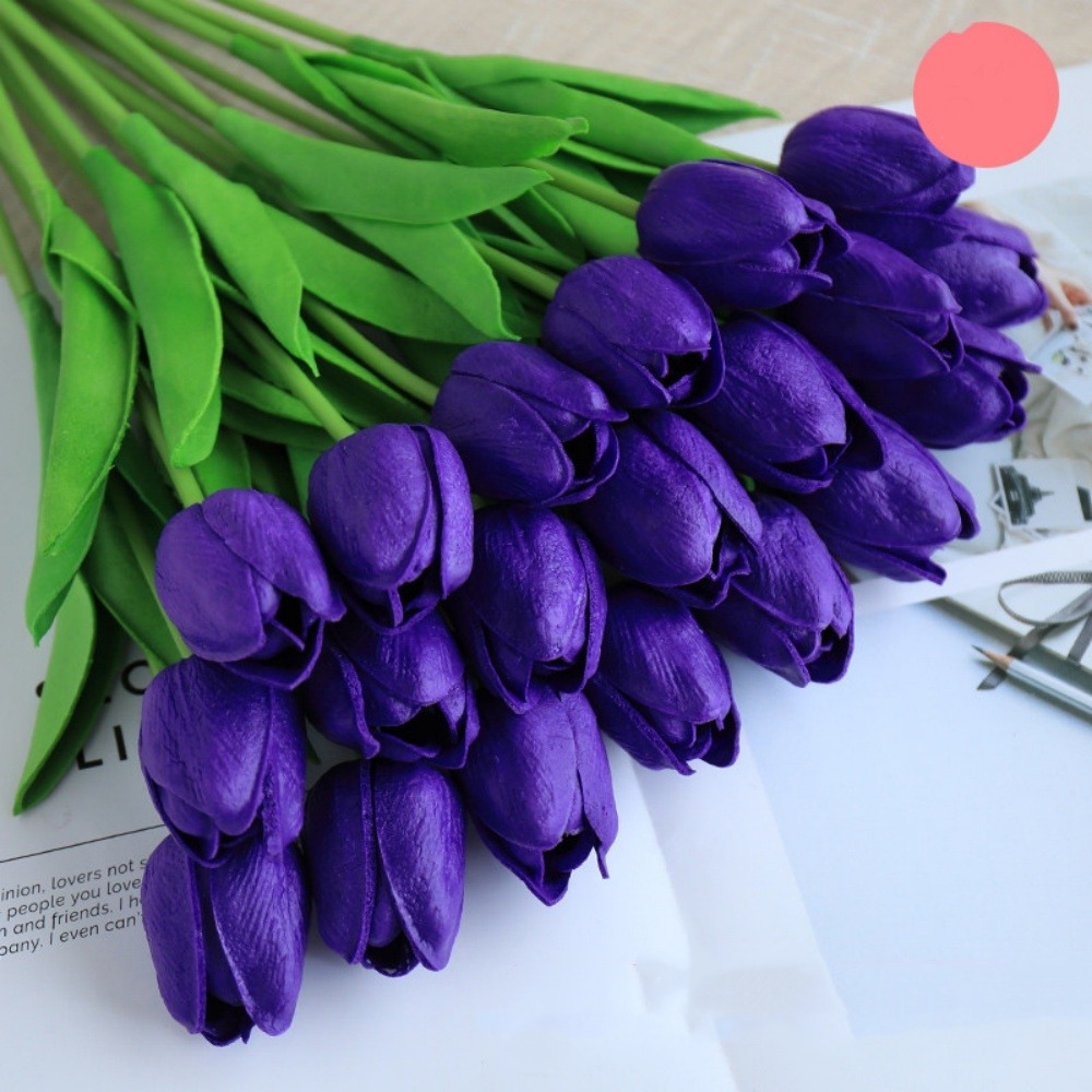 Bouquet de 10 tulipes artificielles violet dtopbuyage