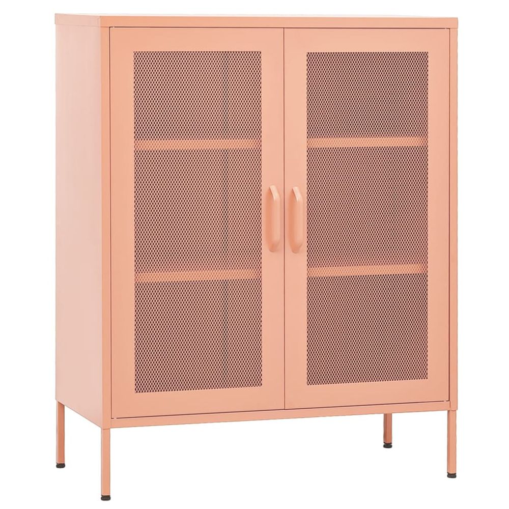 Armoire de rangement rose 80x35x101,5 cm acier