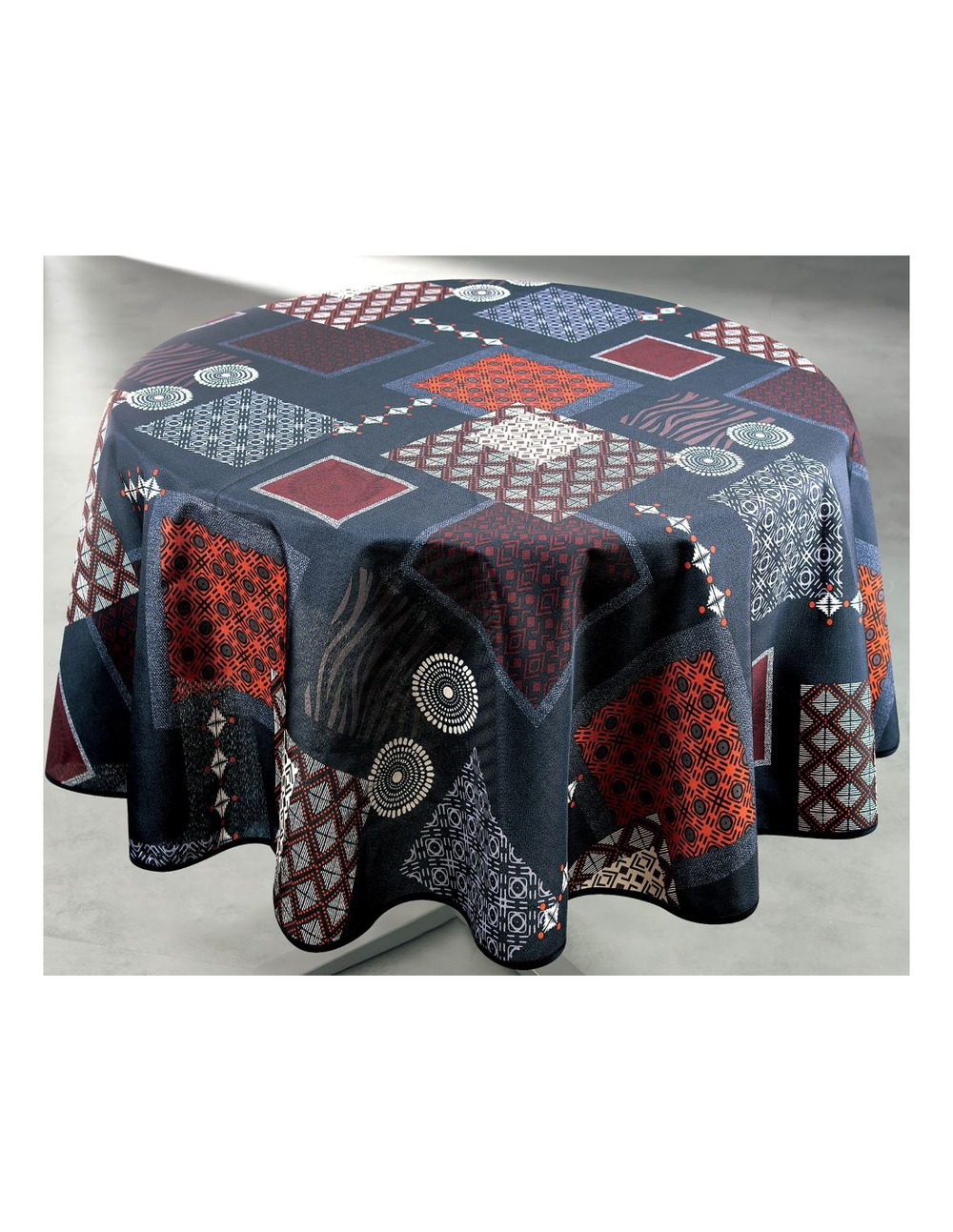 Nappe polyester ronde ø160cm ambre gris sur cintre - access deco