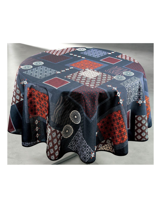 Nappe polyester ronde ø160cm ambre gris sur cintre - access deco