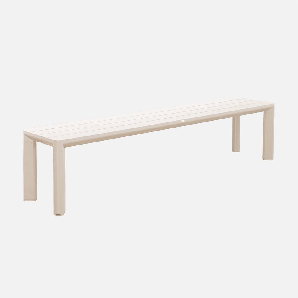 Banc de jardin beige madison aluminium. 4 places. 200 x 40 x 45 cm