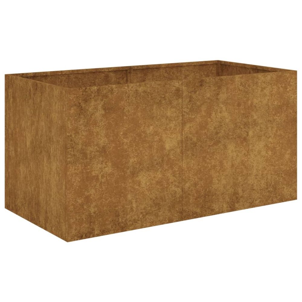 Jardinière bac lit surélevé plantes fleurs terrasse jardin 80 x 40 x 40 cm acier corten marron