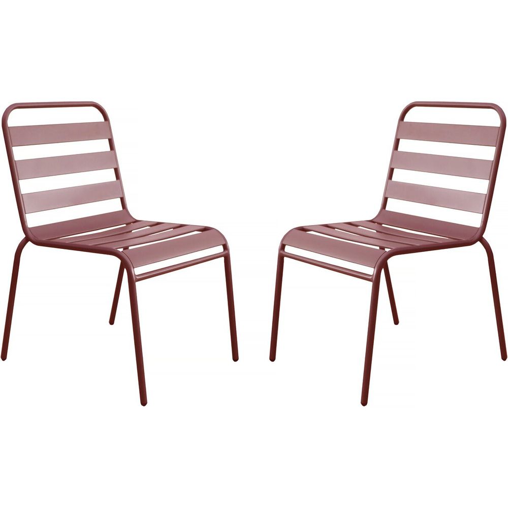 Lot de 2 chaises de jardin en métal empilables 