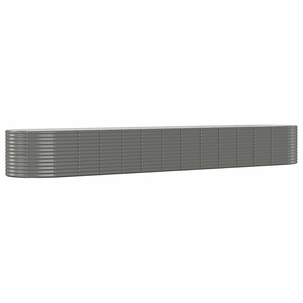 Lit surélevé de jardin gris 554x100x68cm acier enduit de poudre