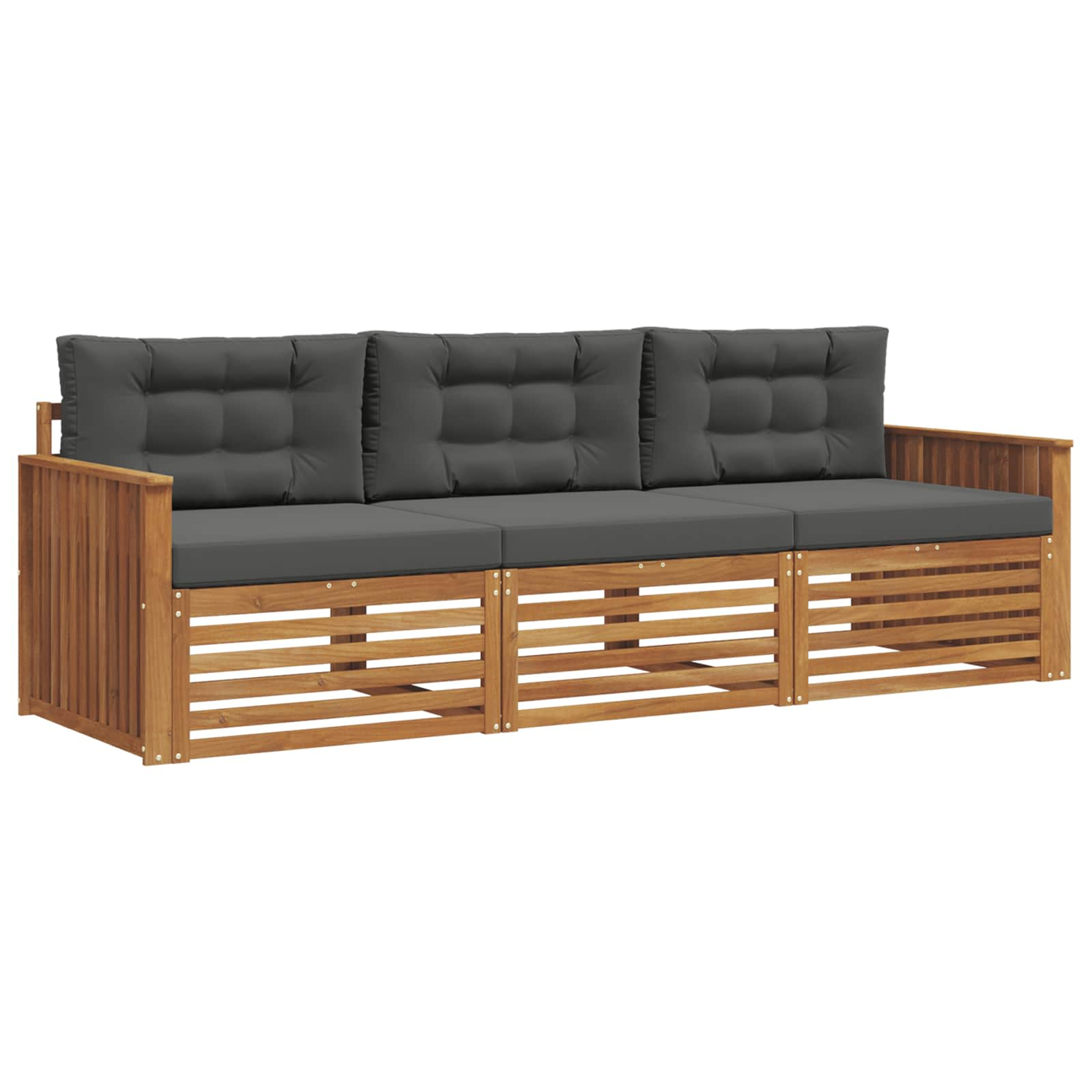 Ensemble de canapés d'extérieur 3 pcs naturel et anthracite