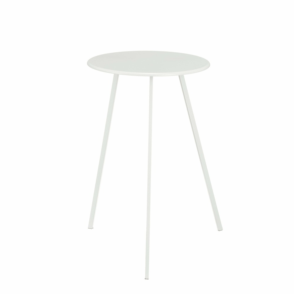 Mica decorations - table d'appoint d'extérieur en métal blanc h58