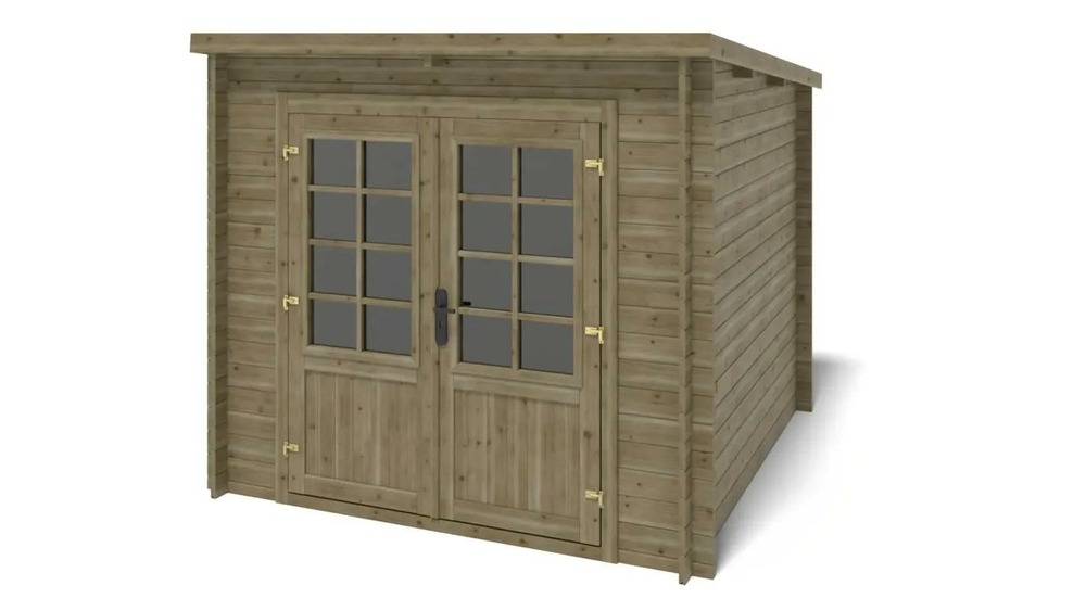 Abri de jardin en bois - 6,25m2 - 2,50x2,50m - traité - ep. 28mm - couleur: vert - dom724 - altanka
