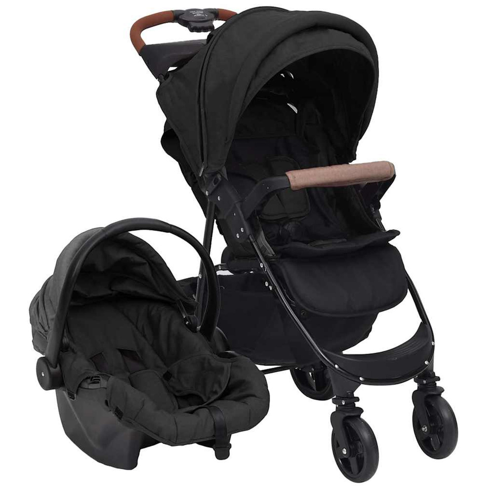 Poussette pour bébé 3-en-1 anthracite acier