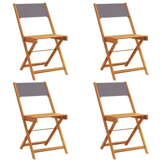 Chaises de jardin pliantes lot de 4 tissu et bois massif