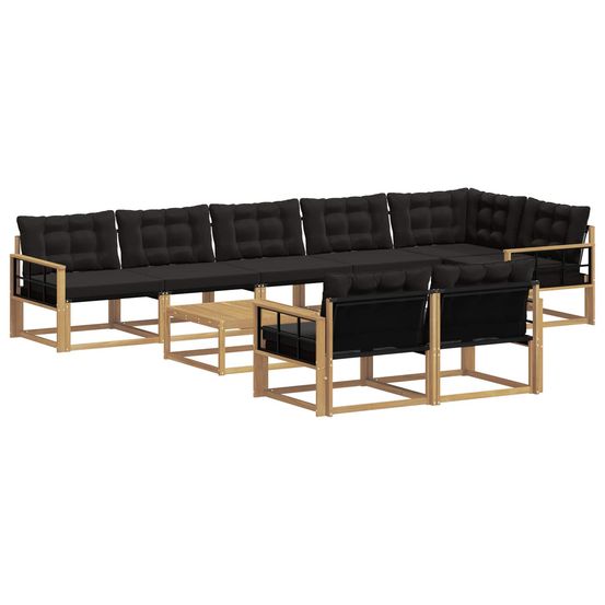 Ensemble de canapés d'extérieur 9 pc blanc et noir