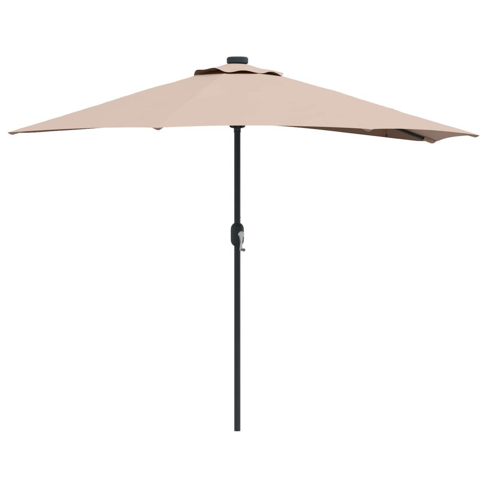 Parasol de jardin 294 x 150 x 224 cm polyester et acier taupe