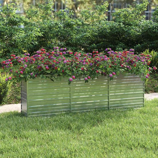 Longue jardinière surélevée acier galvanisé potager 240x40x77cm
