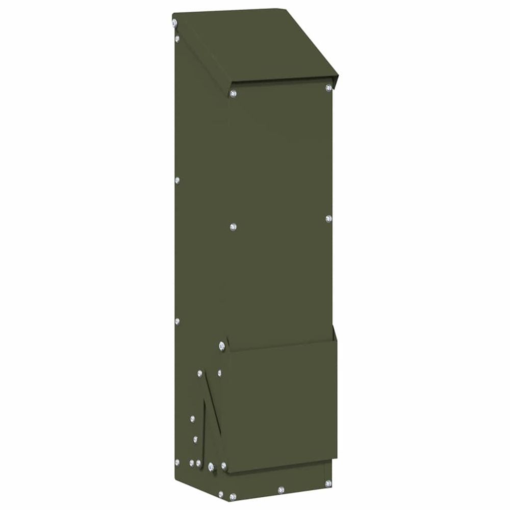 Mangeoire pour poules vert olive 13 x 12 x 51 cm