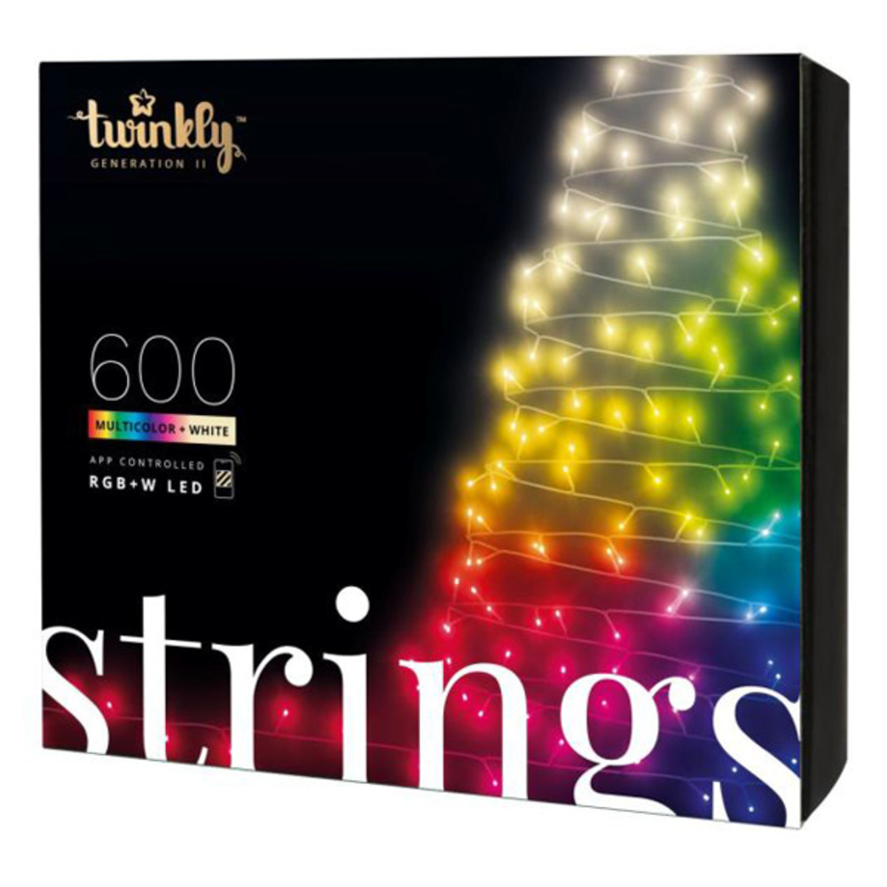 Guirlande connectée ip44 48m 600 leds multicolores rgbw twinkly strings