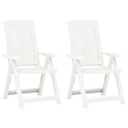 Chaises inclinables de jardin 2 pcs plastique blanc