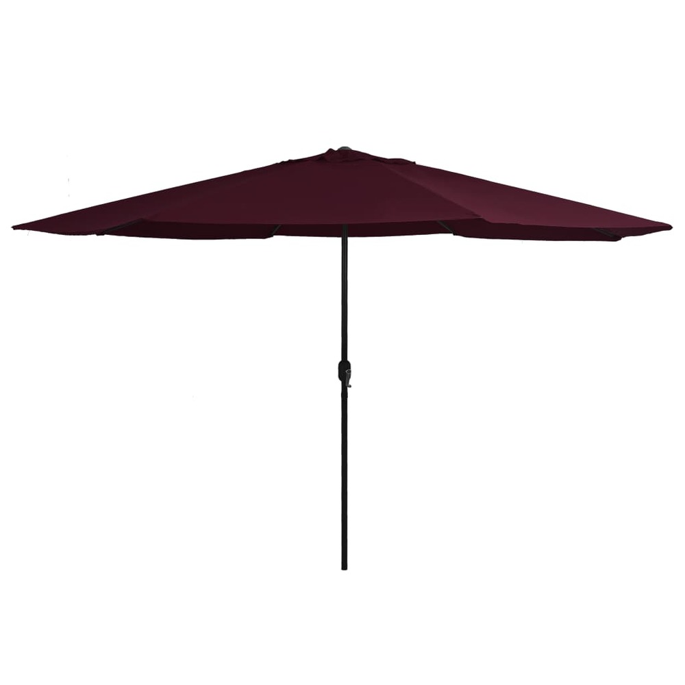 Parasol d'extérieur avec mât en métal 400 cm rouge bordeaux