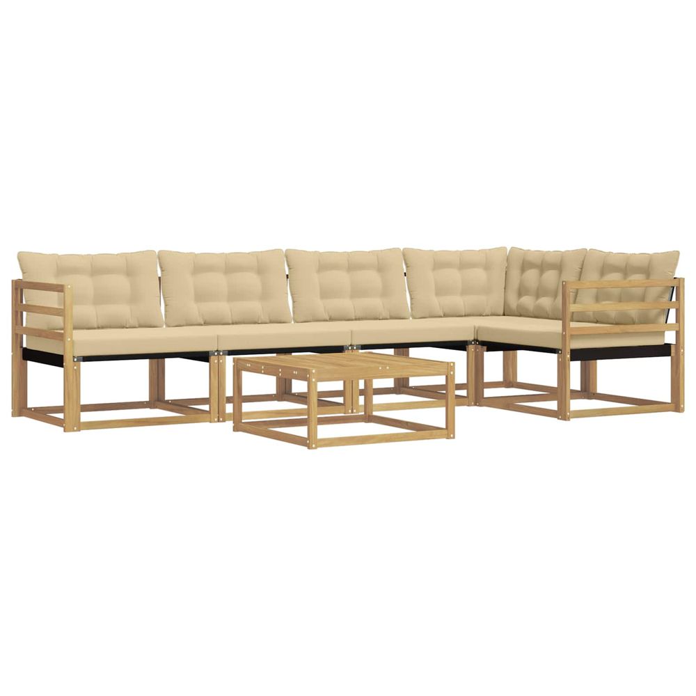 Ensemble de canapés d'extérieur 6 pc blanc et beige