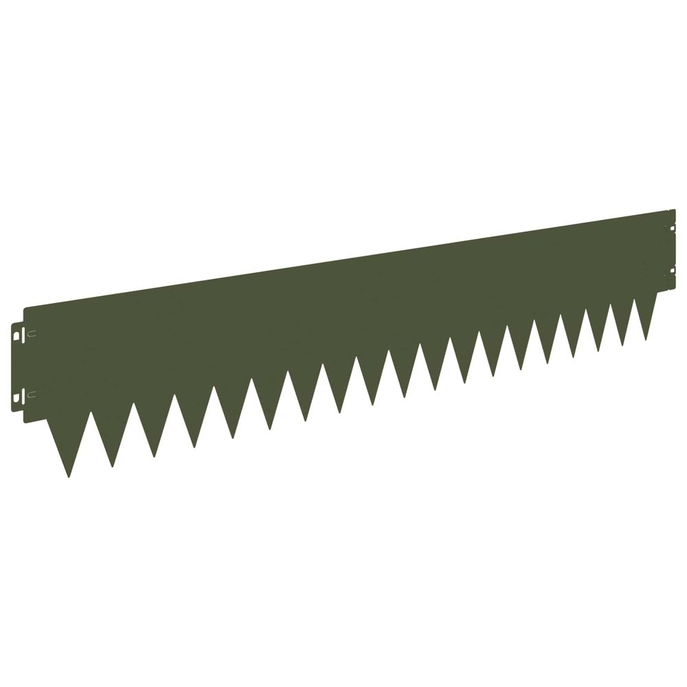 Bordure de pelouse 20 pc 103 x 20 cm acier vert olive