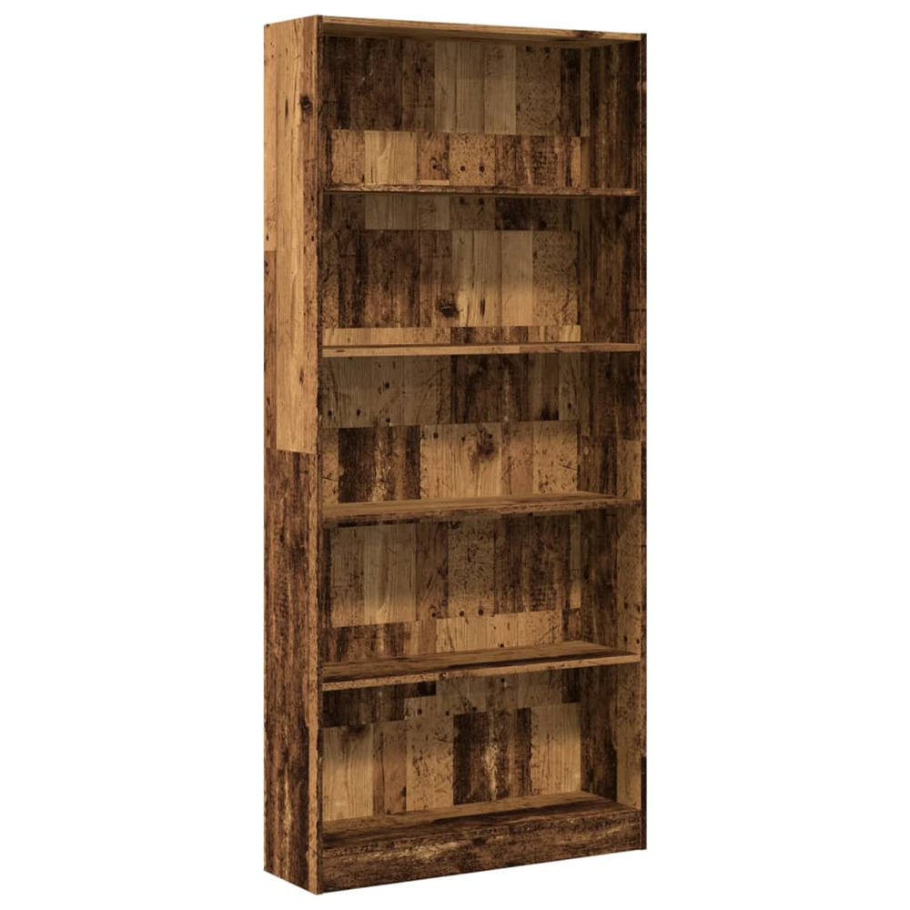 Bibliothèque vieux bois 80x24x176 cm bois d'ingénierie
