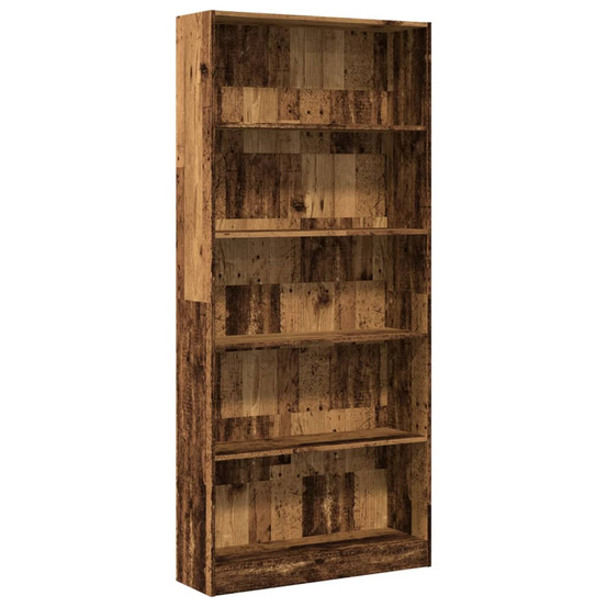 Bibliothèque vieux bois 80x24x176 cm bois d'ingénierie