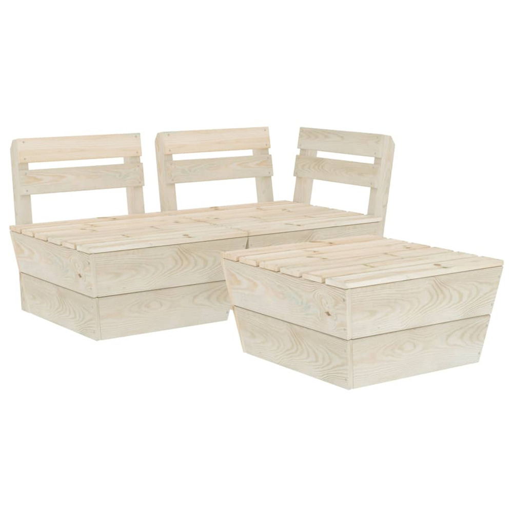 Salon de jardin palette 3 pcs bois d'épicéa imprégné