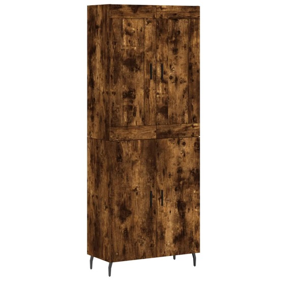 Buffet bahut commode armoire meuble de rangement organisateur cuisine salle de séjour salon haut 69,5 x 34 x 180 cm bois d'in