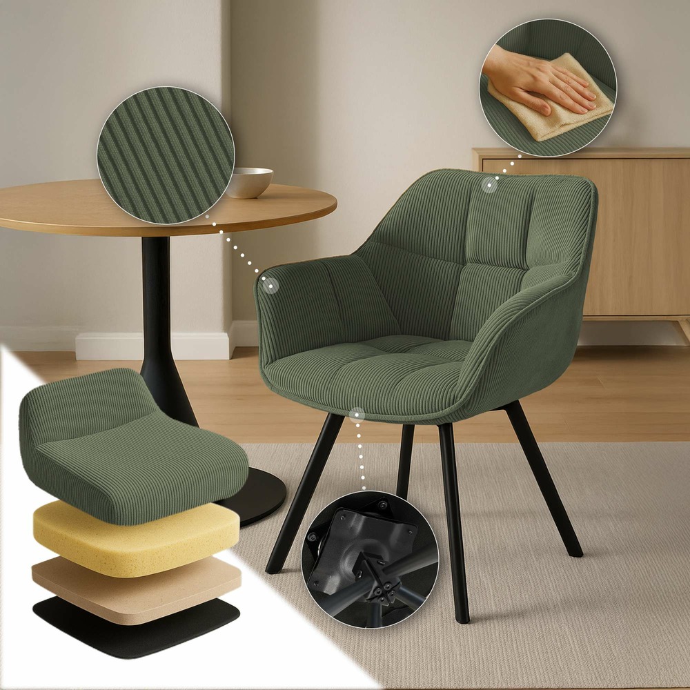 Chaise de salle à manger jordi cord