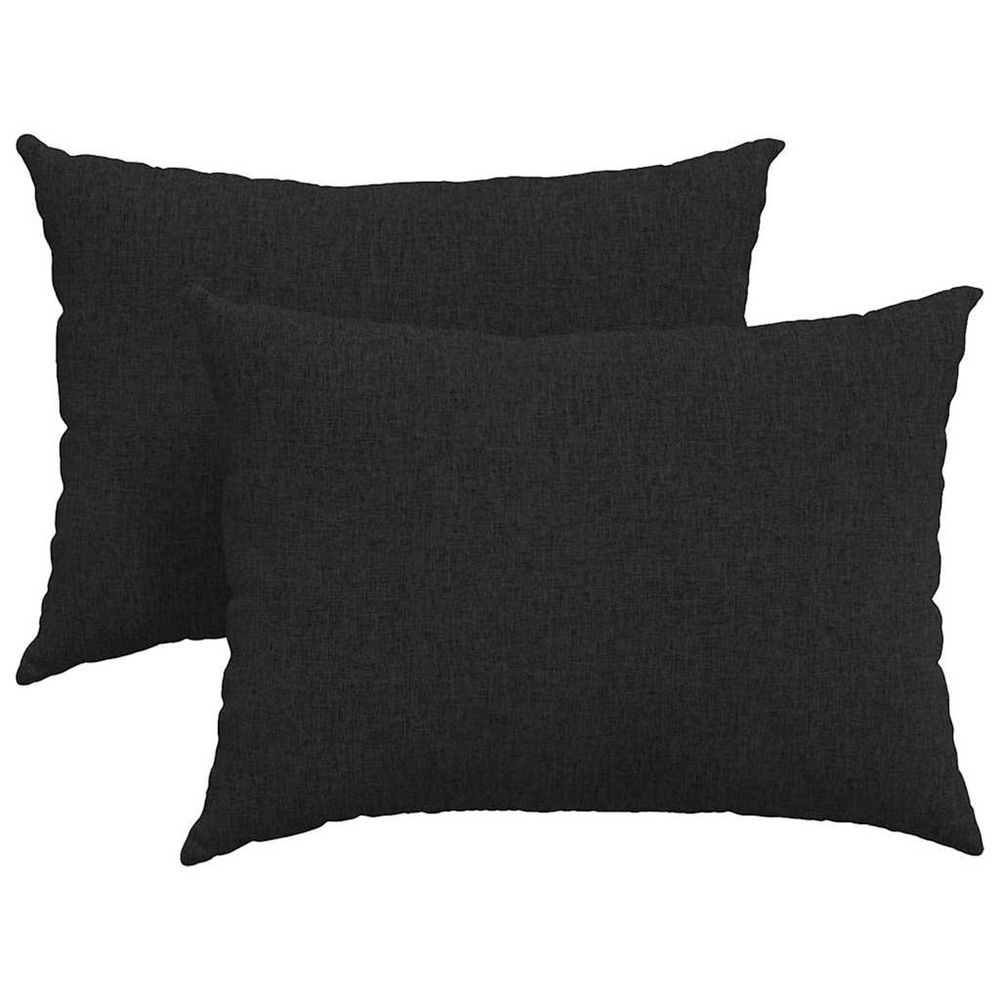 Coussins de canapé 2 pc tissu noir 70 x 50 cm