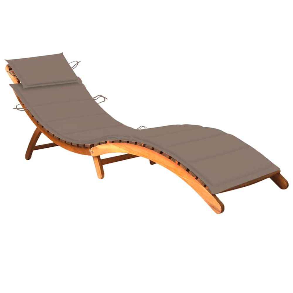 Chaise longue de jardin avec coussin bois d'acacia solide bain de soleil